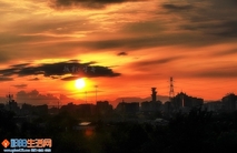 阅兵前一天的夕阳